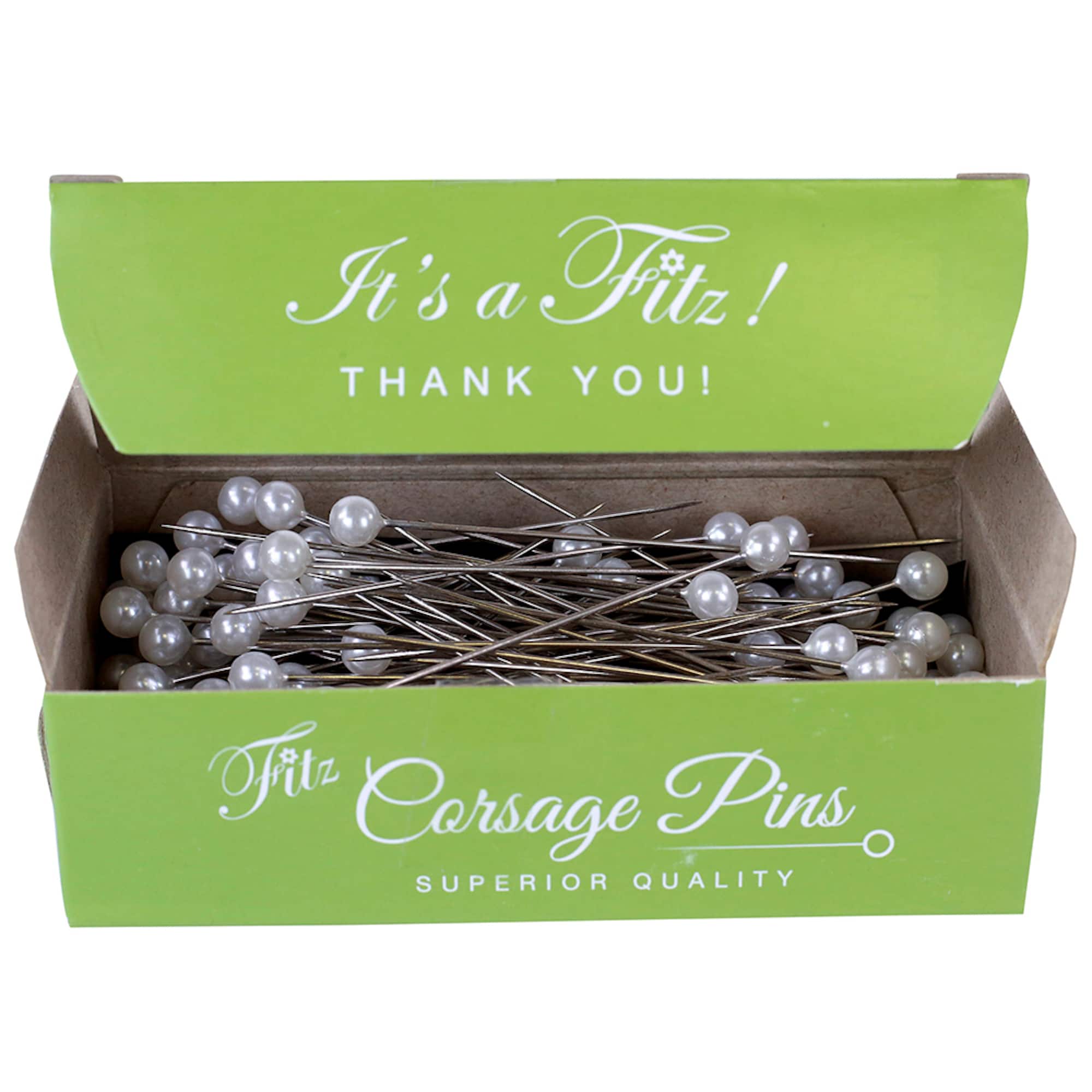 Fitz 2.5" Pearl Round-Head Corsage Pins, 144ct.